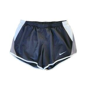 Nike Women's Dri-FIT Tempo Running Shorts Black Gray White Trim Small 3"